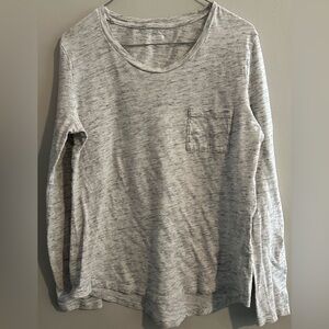 Old navy loose fit long sleeve top with pocket- medium- light gray